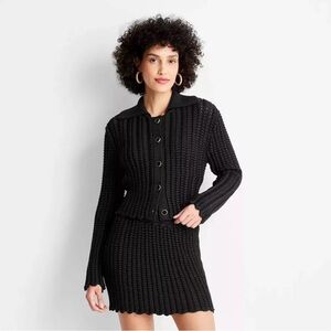 Women's Braided Button-Front Cardigan - Future Collective™ with Jenee Naylor L